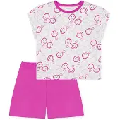 Schiesser Pyjama ' Kids Nightwear ' rose / blanc cassé