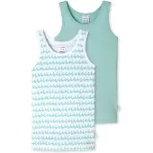 Schiesser Maillot de corps 'Fine Rib' turquoise / jade / blanc