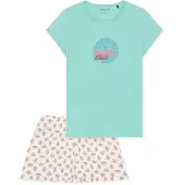 Schiesser Pyjama ' Teens Nightwear ' bleu / turquoise / blanc cassé