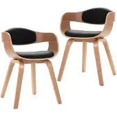 vidaXL Chaises de salle à manger 2 pcs. Bois courbé et similicuir