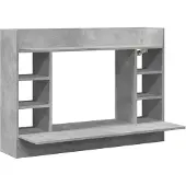 vidaXL Bureau mural gris béton 105x48x75 cm bois composite