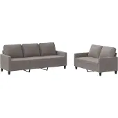 vidaXL Ensemble de canapés 2 pièces avec coussins Tissu Taupe