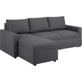 Ebuy24 Sander Canapé-lit avec ottomane, espace de rangement et tiroir, gris.