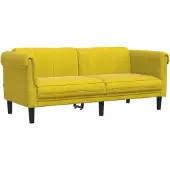 vidaXL Canapé 2 places jaune velours