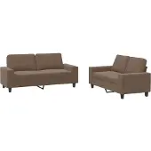 vidaXL Ensemble de canapés 2 pièces brun Tissu