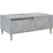 vidaXL Table basse gris béton 90x50x36,5 cm Bois composite