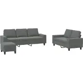 vidaXL Ensemble de canapés 3 pièces gris foncé Tissu