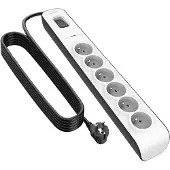 Belkin multiprise 6 prises avec interrupteur marche/arrêt et cordon d'alimentation de 2m, - Blanc