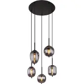 Globo Lighting Lampe suspendue Blacky noir 5 lumières