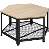 TecTake Table basse NORWICH Style Vintage 86,5x75x46,5cm - Bois clair industriel, Chêne Sonoma