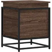 vidaXL Boîte de rangement avec couvercle imitation chêne 40x40x51,5 cm