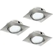 Eglo Spot de plafond LED Pineda Square (3x) 3x6w - 3000K - 8,4cm nickel