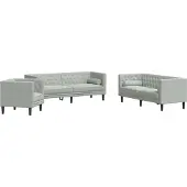 vidaXL Ensemble de 3 canapés Chesterfield avec traversins gris clair velours