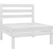 vidaXL Canapés centraux de jardin 4 pcs. Blanc pin massif