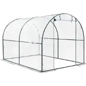 En.casa Tunnel de serre Grünwald 200x300x190cm Serre pour culture maraîchère PVC transparent