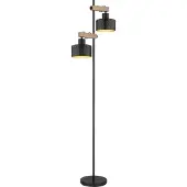 Globo Lighting Lampadaire métal noir mat, 2x E27