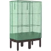 vidaXL Lit surélevé avec serre aspect rotin 80x40x140 cm