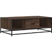 vidaXL Table basse marron imitation chêne 100x57x35 cm Bois composite métal