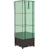 vidaXL Lit surélevé avec serre aspect rotin 40x40x139 cm