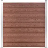 vidaXL WPC Clôture Set 3 Carrés + 1 Pente 619x186 cm Marron