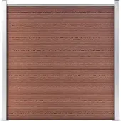 vidaXL Kit de clôture WPC 9 carrés + 1 pente 1657x186 cm Marron