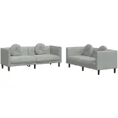 vidaXL Ensemble de canapés 2 pièces avec coussins gris clair velours