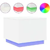 vidaXL Table basse avec lampes LED blanc 50x50x40 cm
