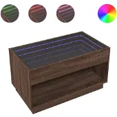 vidaXL Table basse avec Infinity-LED brun imitation chêne 90x50x50 cm