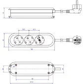 Bachmann SMART 3xCEE7/3 blanc, câble d'alimentation 1,5 m, CEE7/7