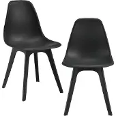 En.casa [] 2x chaises design noir salle à manger chaise plastique style scandinave