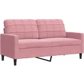 vidaXL Canapé 2 places rose 140 cm velours