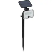 Brilliant Lampe solaire d'extérieur noire JOPLIN | avec détecteur de mouvement | utilisable comme applique murale | 7W 1100lm 4100K | IP54 | plastique/verre