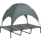 Famanu Paws Hondenbed met luifel Verhoogd Ademend Taffeta grijs