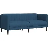 vidaXL Canapé 2 places bleu tissu