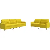 vidaXL Ensemble de canapés 2 pièces jaune clair Tissu