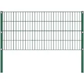 vidaXL Panneau de clôture avec poteaux fer 1212 x 80 cm Vert