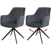 Mendler Chaise de salle à manger -L80 (lot de 2)