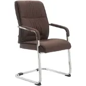 CLP Chaise visiteur XXL Anubis tissu avec accoudoirs,marron
