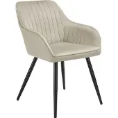 TecTake Chaise MARILYN en velours - crème/noir, par pièce