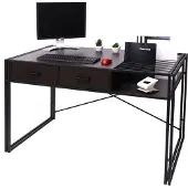 Mendler Bureau HWC-H91, bureau bureau informatique, industriel 76x120x70cm brun foncé