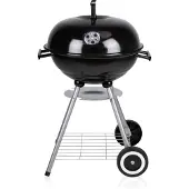 Bbq collection Barbecue au charbon de bois - Barbecue rond au charbon de bois sur roulettes - 45 x 60 CM - Métal
