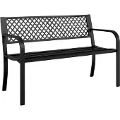 vidaXL Banc de jardin 119 cm noir acier