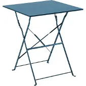 Oviala Table de jardin pliante bistrot en acier 60 cm bleu pacific - Rome