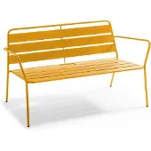 Oviala Canapé de jardin en métal jaune - Palavas
