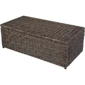Mendler Table basse RomV, polyrotin, aluminium 37x111x58cm gris nature, plateau PE