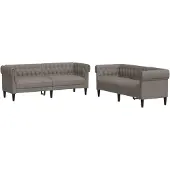 vidaXL Ensemble de canapés 2 pièces tissu taupe