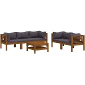 vidaXL Ensemble de salon de jardin 6 pièces avec revêtement en bois massif d'acacia