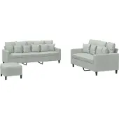 vidaXL Ensemble de canapés 3 pièces avec coussins gris clair velours