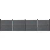 Neu.holz Clôture de jardin WPC Gris avec poteaux Clôture à lames brise-vue 165x618cm []