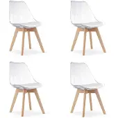 Leobert MARK chaise - transparent / pieds naturels x 4